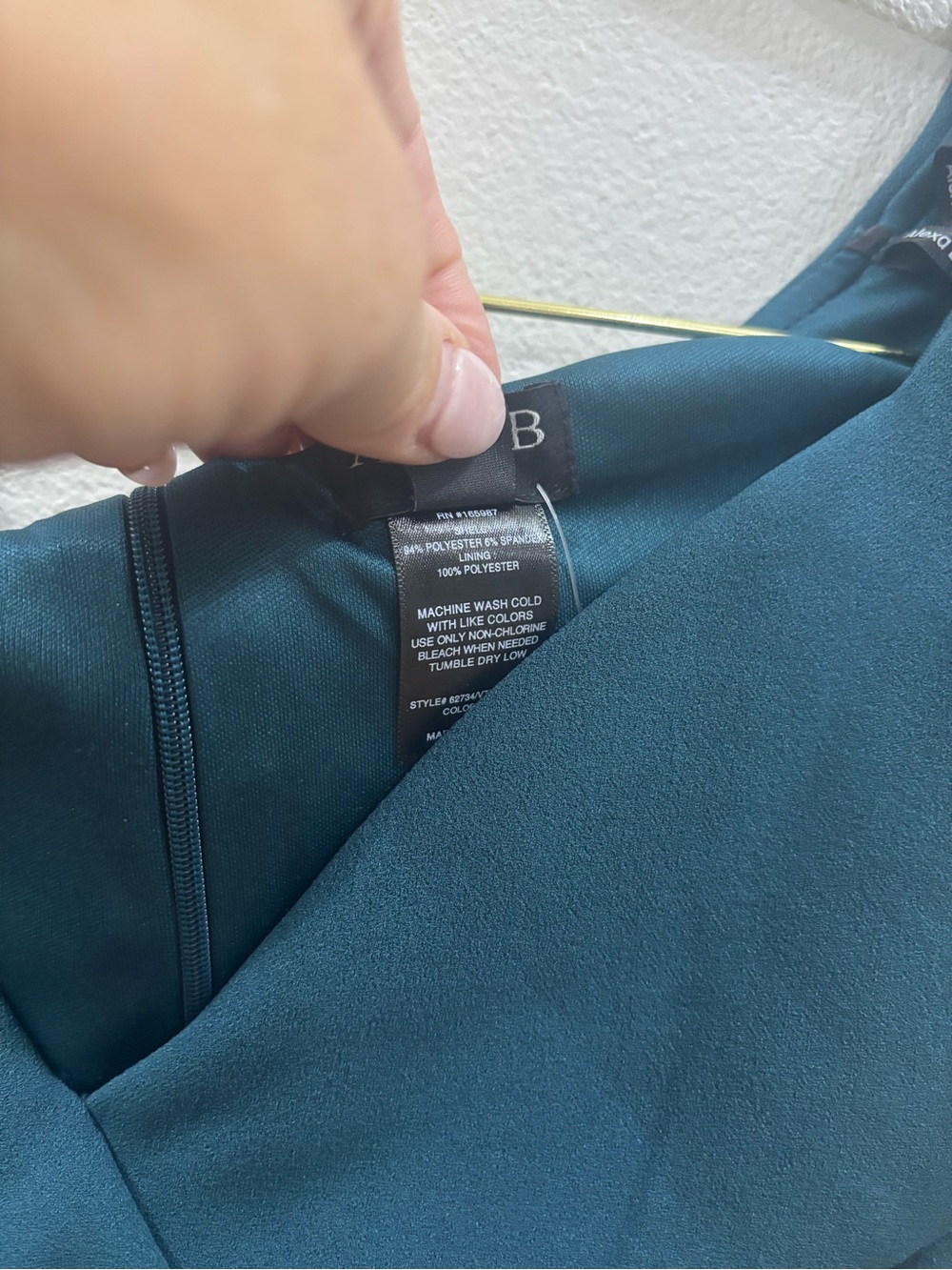 Alex B nites Teal Off-Shoulder Midi Dress with Front Slit - Picture 3 of 4